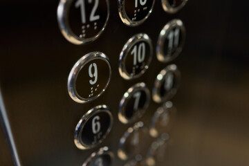 A Modern Elevator Control Panel featuring Floor Buttons for convenient access and aesthetics