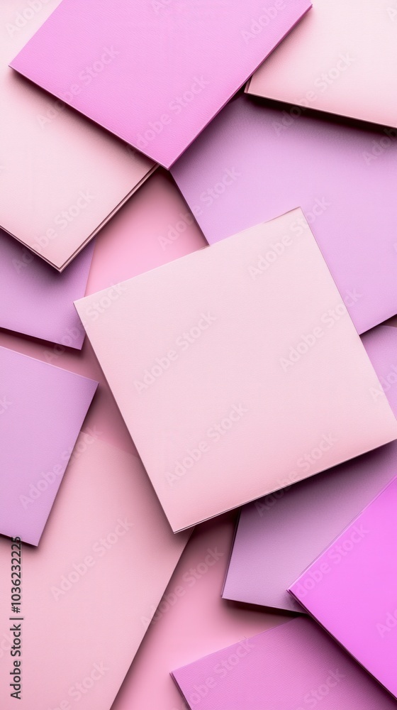 Poster a vibrant arrangement of layered geometric polygons in bright colors against a soft gradient backgro