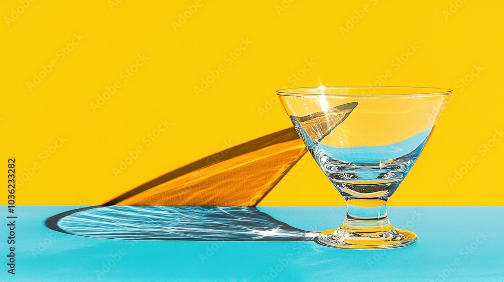 Poster a smooth and reflective gold cone stands against a vibrant lime background creating a striking visua