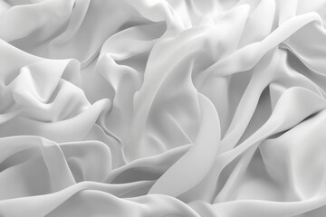 Obraz premium Abstract White Fabric Draped with Soft Waves and Subtle Texture