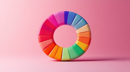 Obraz premium Colorful Circular Palette on Pink Background