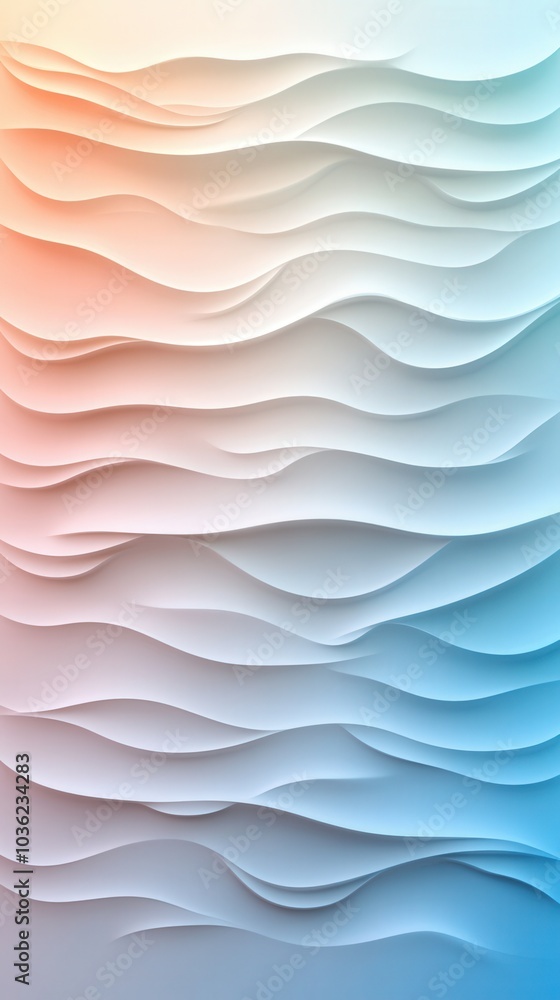 Poster dynamic abstract gradients shifting from bright coral to turquoise with wavy lines suggesting moveme