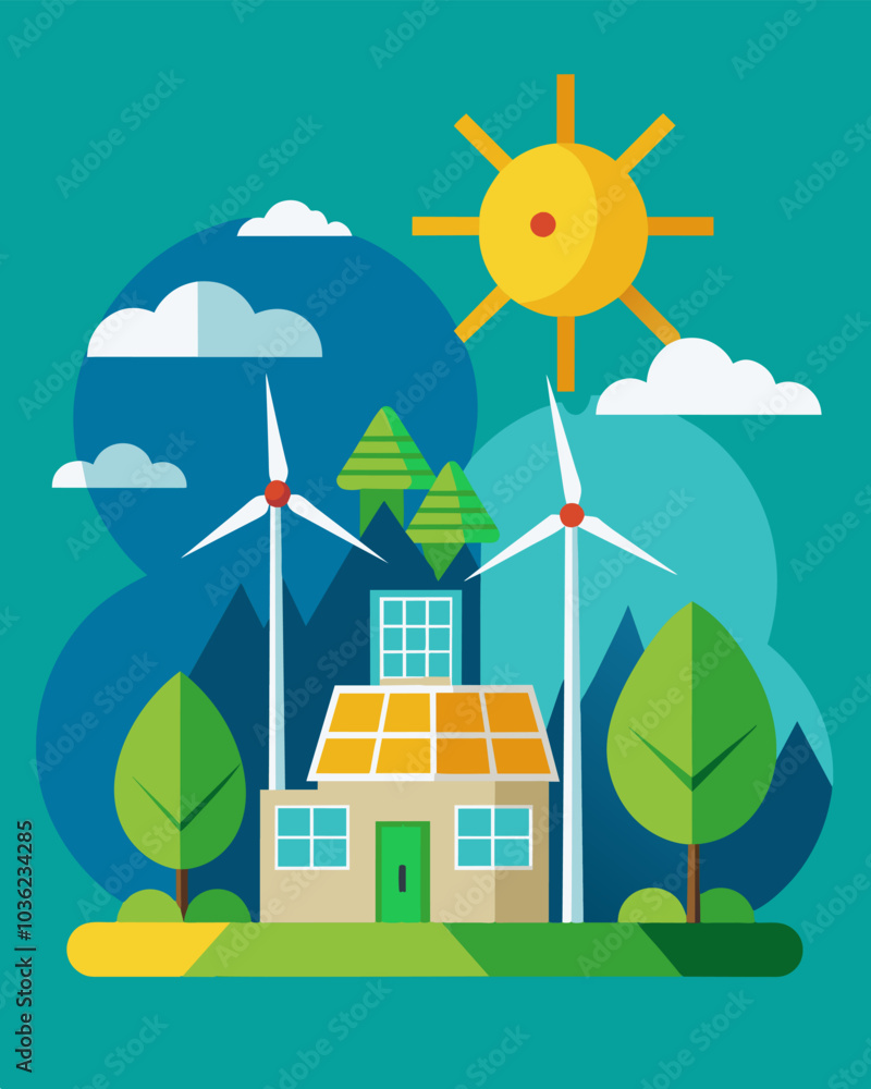 Poster an energy company invests in renewable resources such as wind and solar to provide clean and efficie