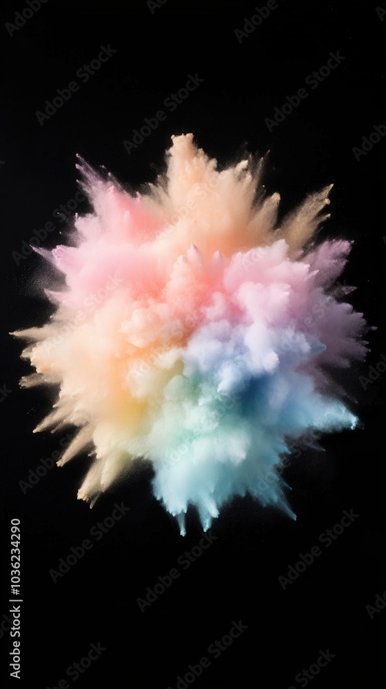 Aufkleber dynamic explosion of neon color splashes on a deep black background creating an energetic visual dis