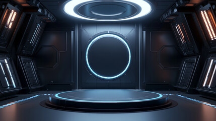 Background of the Black Technology E-commerce Product Exhibition Stand