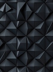 Obraz premium A textured black geometric pattern featuring various angular shapes and dimensions.