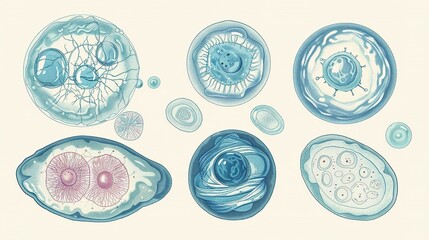 Microscopic Illustration of Various Protozoa
