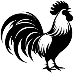 Silhouette of a crowing rooster