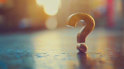 Abstract question mark, conceptual symbol. Background with selective focus and copy space