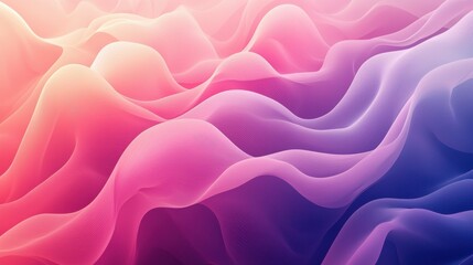 Fototapeta premium A vibrant abstract design featuring fluid waves in hues of pink and purple, creating a soft and modern artistic texture.