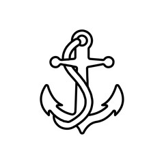 anchor icon Flat logo isolated symbol