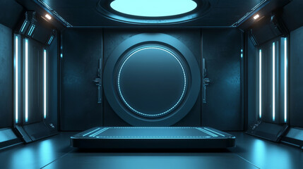 Background of the Black Technology Product Exhibition Stand