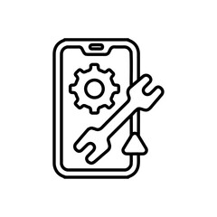 mobile setting icon Flat logo isolated symbol