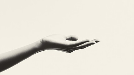A minimalist abstract of an open hand releasing a small object, symbolizing the act of letting go and the embrace of emptiness