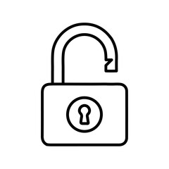 open lock icon Flat logo isolated symbol