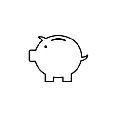 piggy bank icon Flat logo isolated symbol