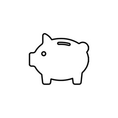 piggy bank icon Flat logo isolated symbol