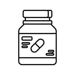 Obraz premium pills jar icon Flat logo isolated symbol