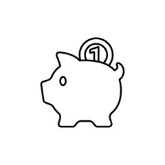 piggy bank icon Flat logo isolated symbol