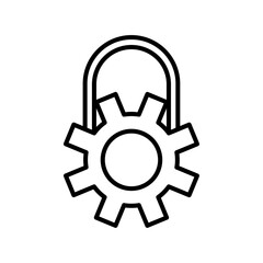 setting lock icon Flat logo isolated symbol