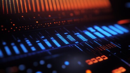 Digital Audio Mixer Close Up