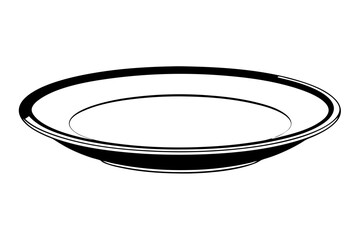  empty ceramic plate vector art illustration