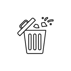 trash icon Flat logo isolated symbol