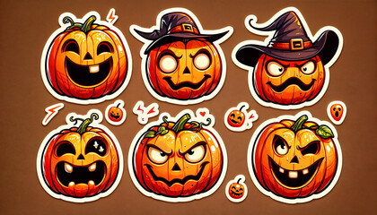 Stickers de calabazas para halloween