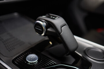 Macro shot of a car gear lever an essential auto part