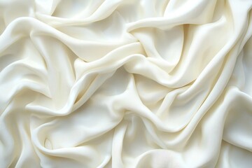 Fototapeta premium A Close-Up of Wrinkled, Off-White Fabric with Subtle Texture