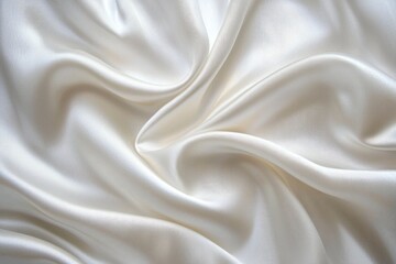 Fototapeta premium Close-up of Soft White Draped Fabric with Subtle Texture