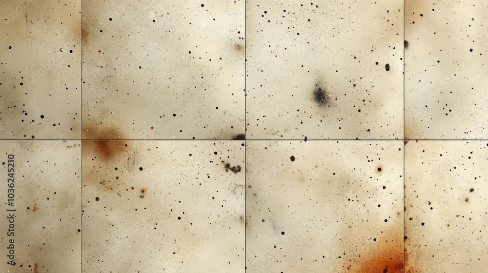 Poster the surface displays an intricate arrangement of varying spots and stains in warm tones, reflecting 