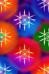 colorful Flower of Life wallpaper