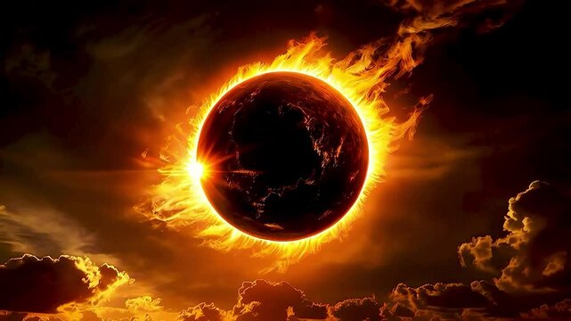 burning earth in fire