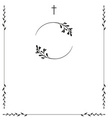 Funeral vector card. Empty card. Digital Funeral Announcement Invitation Template in vector Illustrator