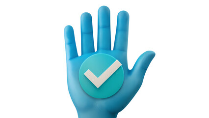 Obraz premium hand showing checkmark sign