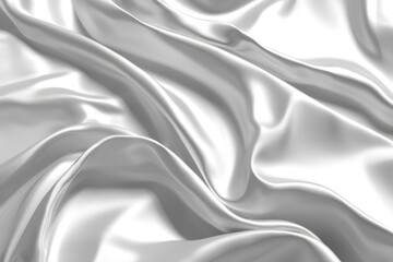 Obraz premium Abstract White Silk Fabric with Smooth, Flowing Drapes