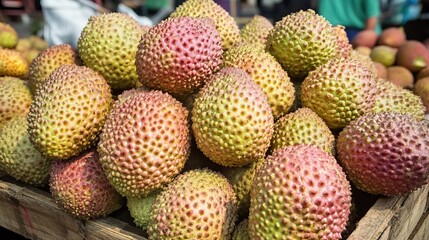 A Close-up of a Box Full of Lychees