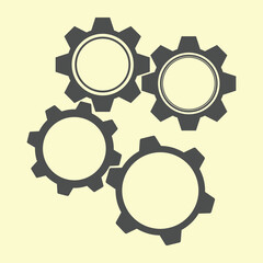 Set of gear machine vector