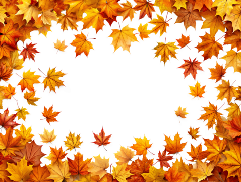 Autumn Maple Leaves Frame - Nature's Golden Art