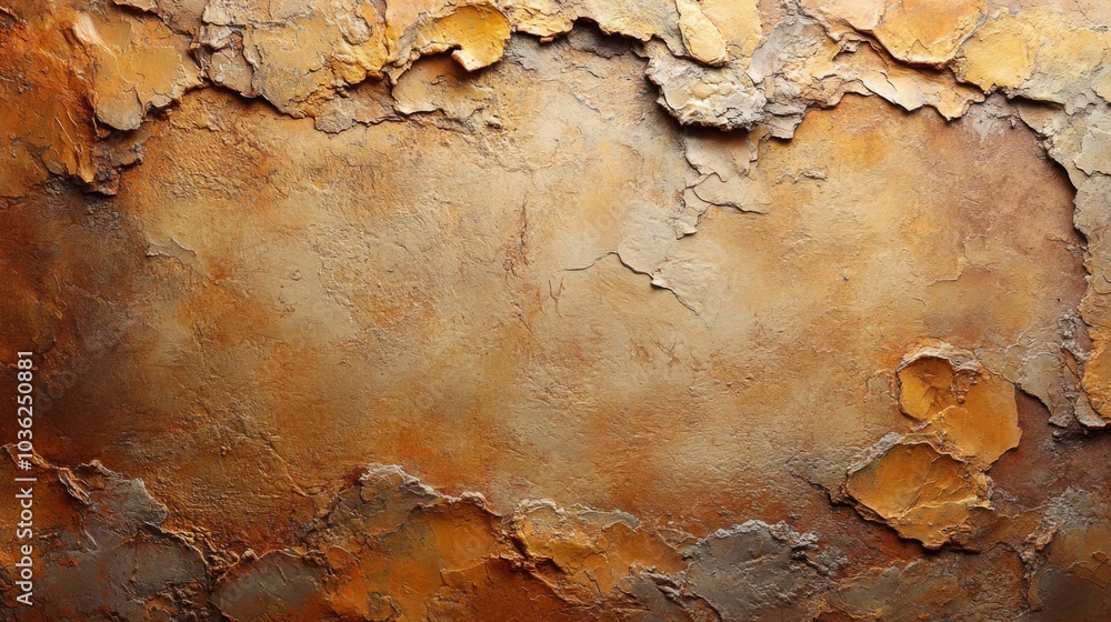 Poster a textured wall displays peeling layers of paint in earthy tones, creating a rustic aesthetic. the s
