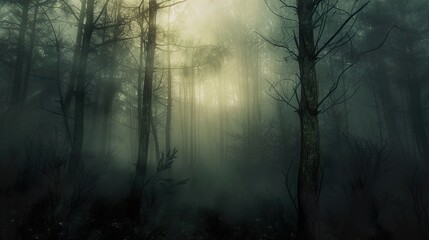 Mysterious Foggy Forest Path - Nature Photography