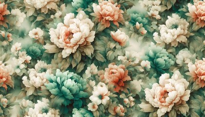 pattern, seamless, wallpaper, design, floral, vector, illustration, water color