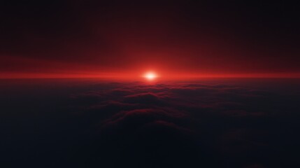 Obraz premium Aerial View of Sunset Over Clouds