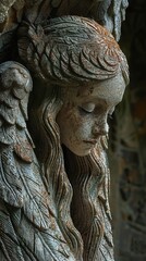 Obraz premium Stone Angel Sculpture in a Cemetery