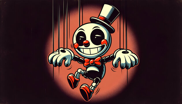Creepy Puppet in Rubber Hose style