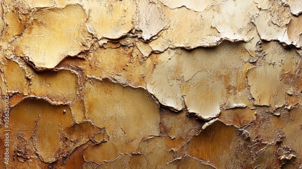 Poster a detailed view of a textured surface featuring warm golden tones, showcasing layered patterns that 