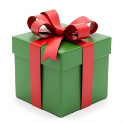 Elegant Green Gift Box with Ribbon