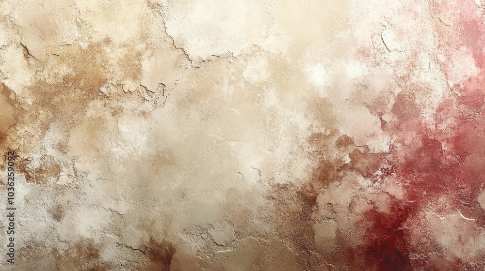 Fototapete A textured abstract wall showcases a blend of warm earth tones, highlighted by subtle cracks and a soft gradient, creating a cozy, inviting atmosphere.
