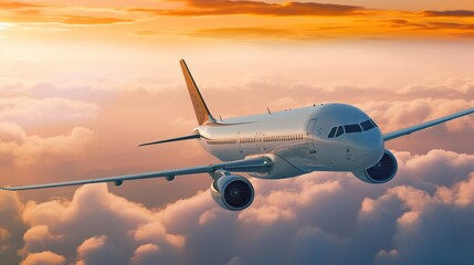 Fototapeta premium Passengers commercial airplane flying 